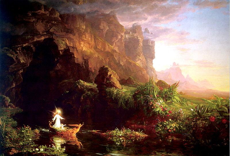 Thomas Cole Voyage of Life Childhood oil painting picture